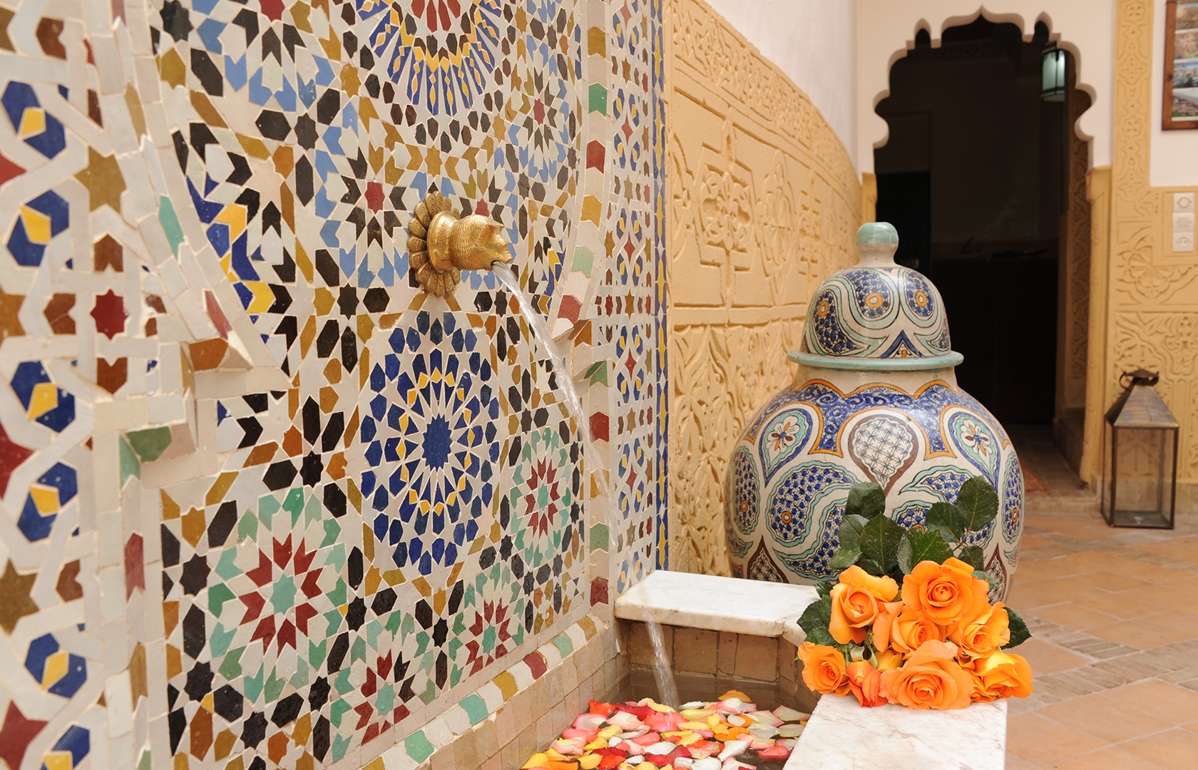 The zellige fountain, Riad Shaden Marrakech